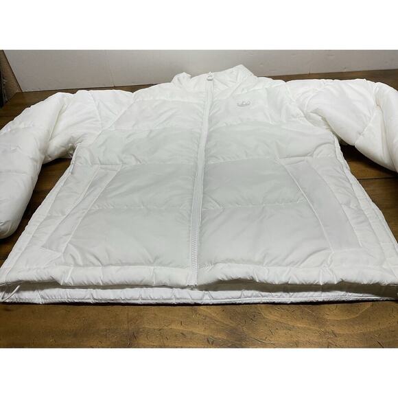 Adidas Puffer Jacket Coat Insulated Women's Medium White Trefoil Logo - Picture 2 of 16